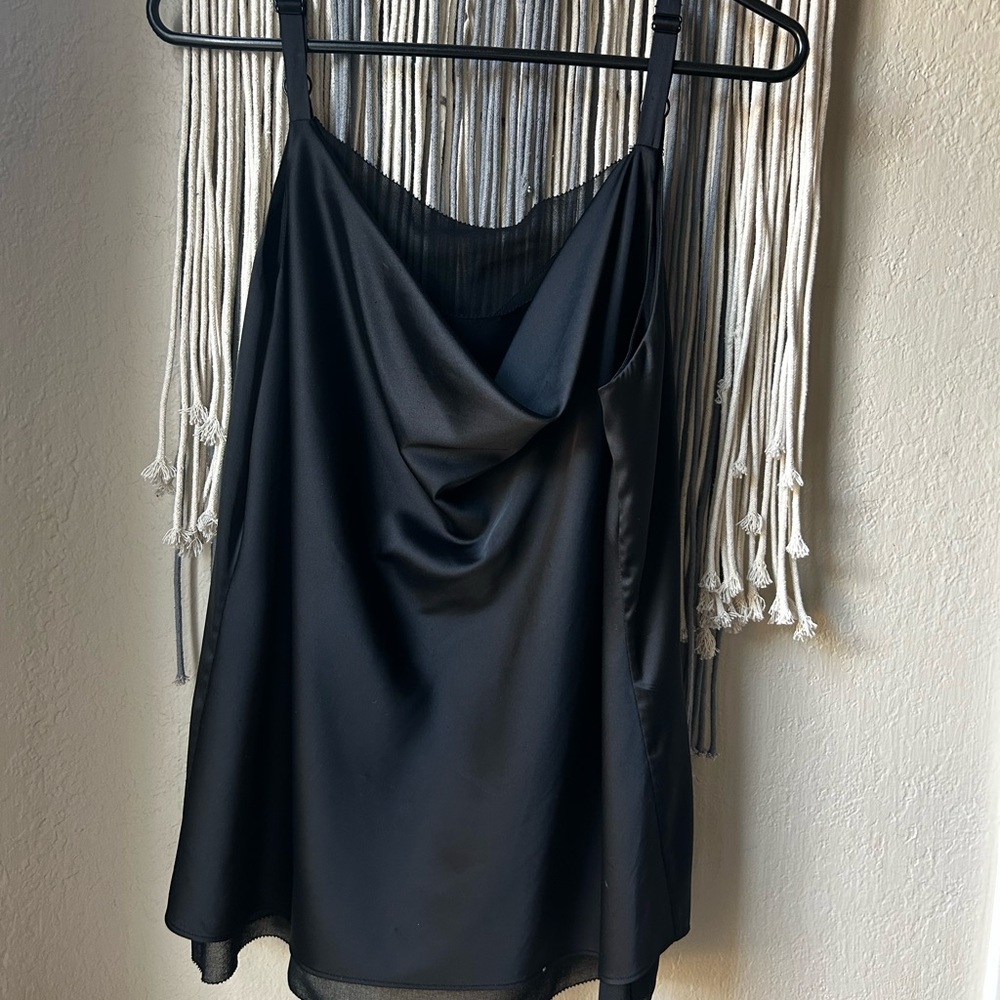 White House Black Market Satin Black Camisole